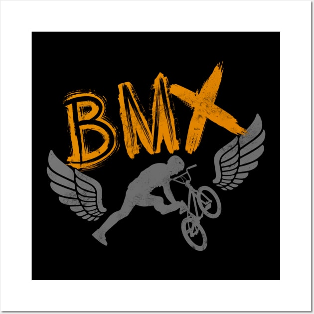 BMX Bike Wings Street Style Art Bicycle Cycling Wall Art by Foxxy Merch